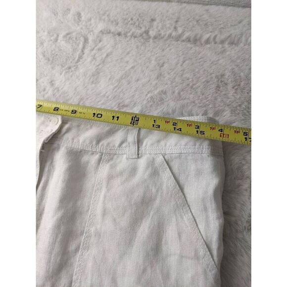 Tommy Bahama Aubrey fit Women’s White Linen Cropped Pants Sz 6 NWT - Picture 7 of 10
